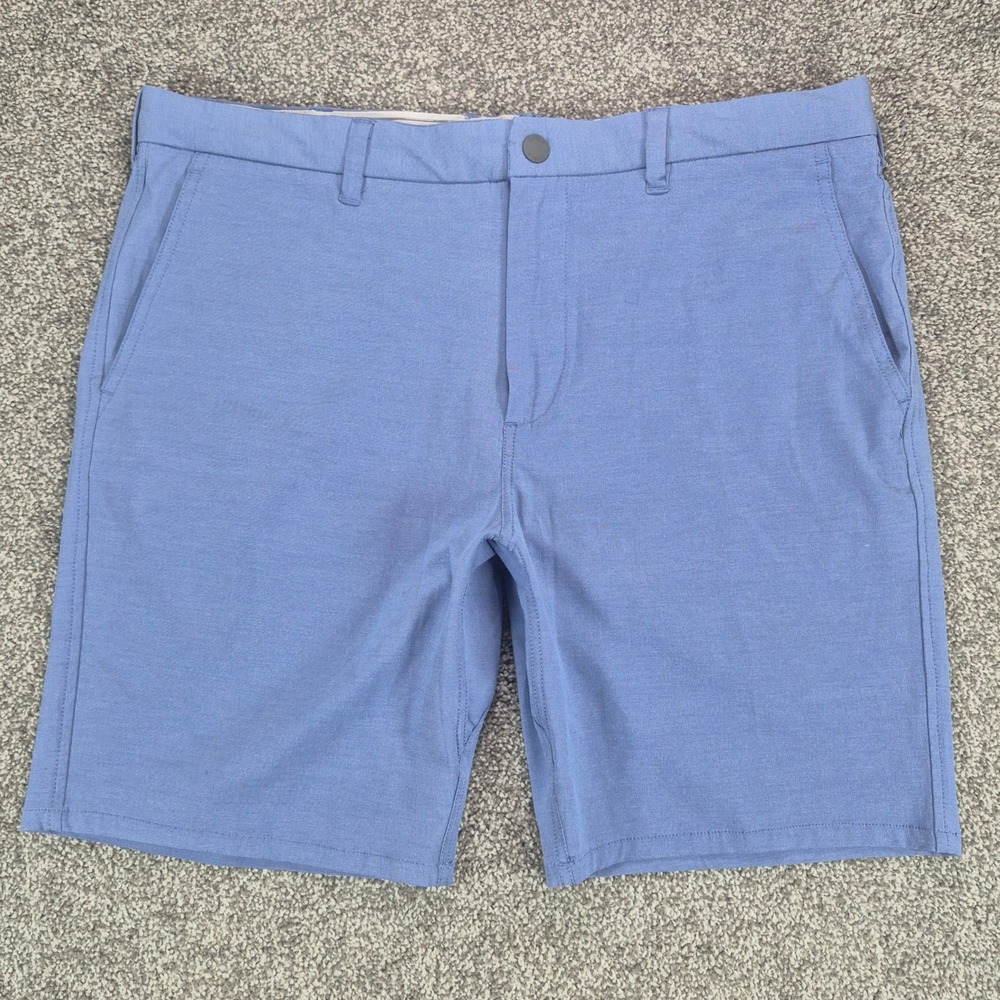 Johnnie-O Calcutta Shorts Mens 35 Laguna Blue Prep-Formance Chino Stretch 9"